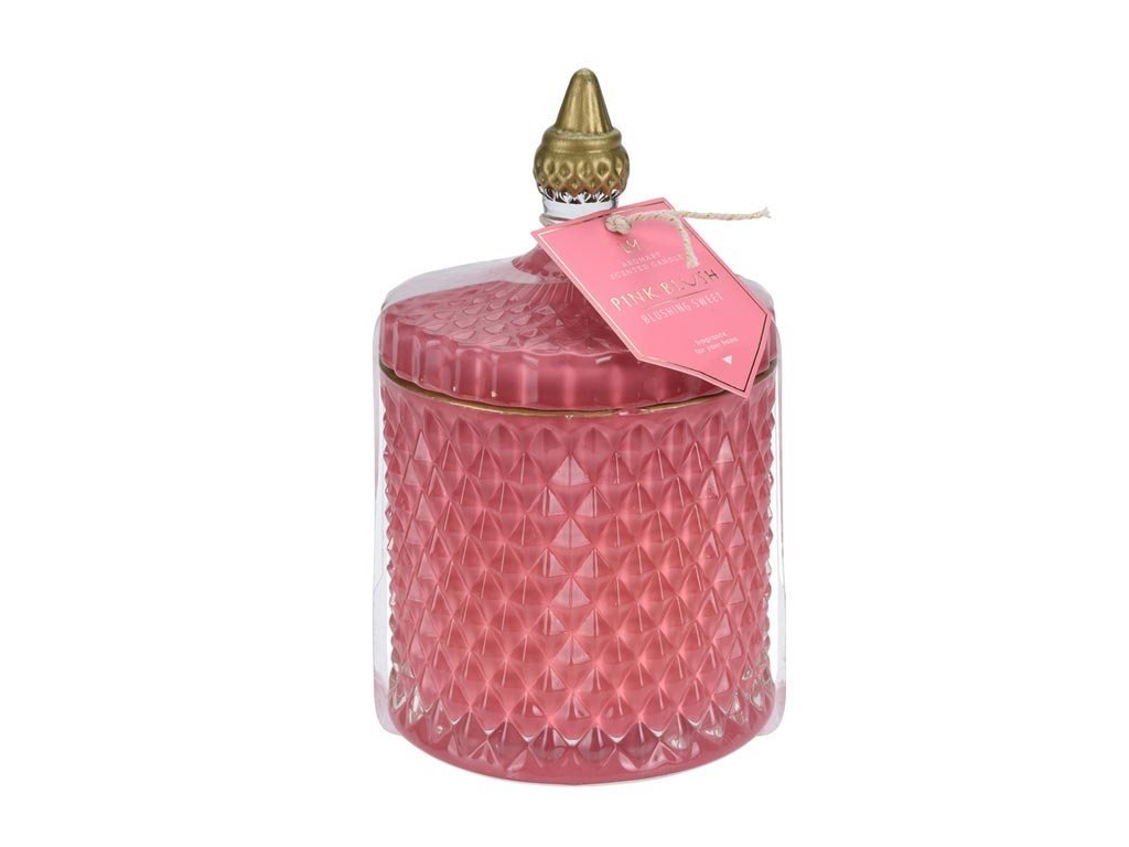 Αρωματικό Κερί Χώρου σε γυάλινο δοχείο με καπάκι σε 3 επιλογές, 14x10 cm Blushing Sweet