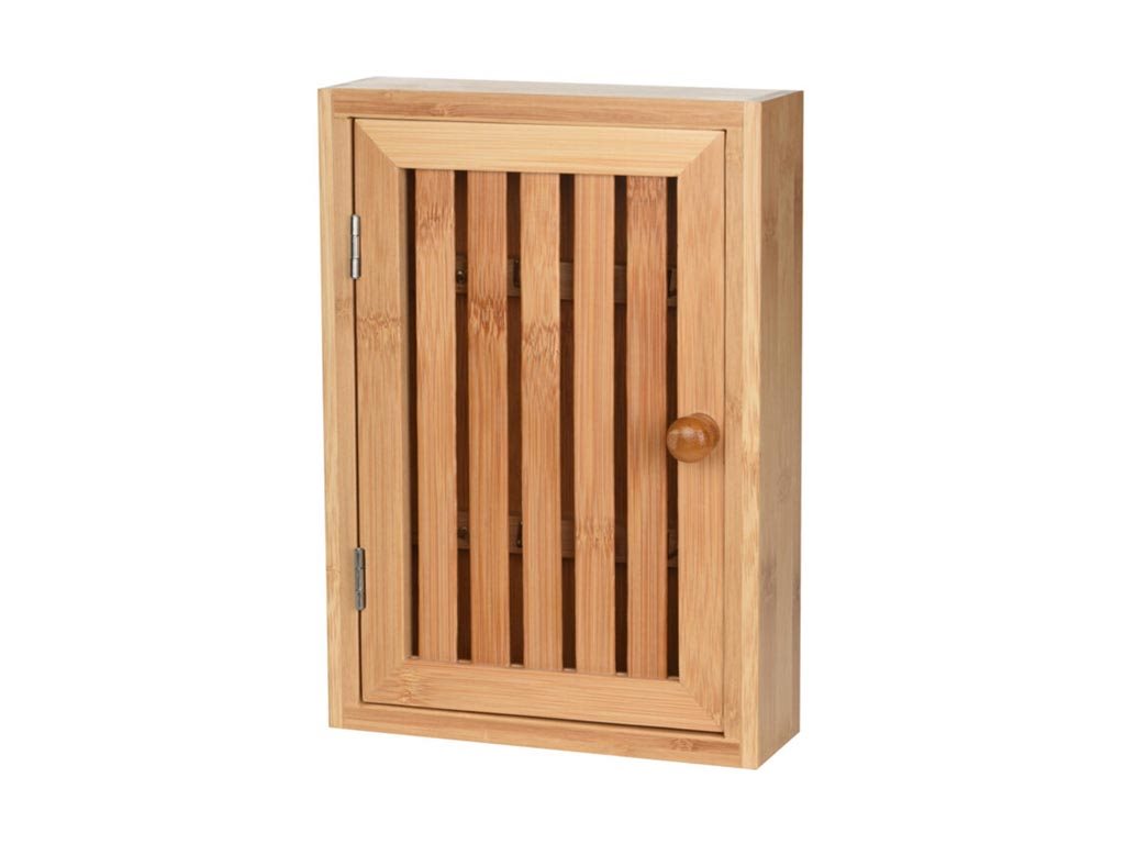 Επιτοίχια Κλειδοθήκη από Bamboo με 8 θέσεις για κλειδιά, 19x6x27 cm, Key box