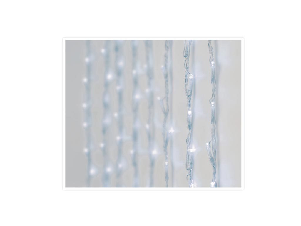 Κουρτίνα με 320 Led Χριστουγεννιάτικα Λαμπάκια για εξωτερικό χώρο σε ψυχρό λευκό χρώμα, 100cm