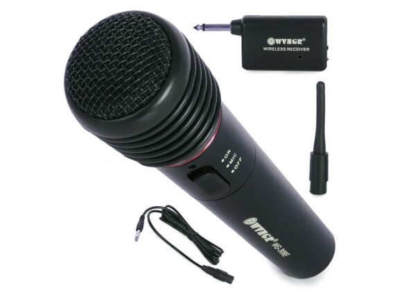 Ενσύρματο, Ασύρματο Μικρόφωνο Karaoke σε μαύρο χρώμα, Wireless microphone Κόκκινο