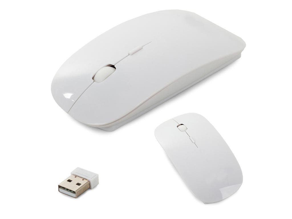 Ασύρματο Ποντίκι 2,4GHz wireless mouse USB για Windows σε λευκό χρώμα