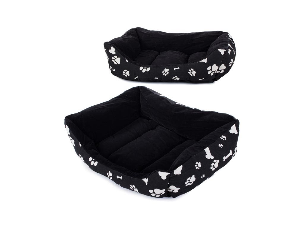 Μαλακό Αναπαυτικό Κρεβάτι για Σκύλους Γάτες και άλλα Κατοικίδια σε Μαύρο χρώμα, 54x45x15 cm