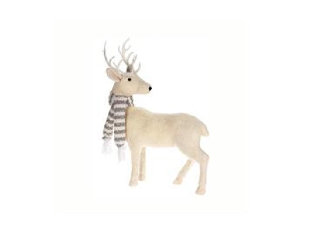 Aria Trade Επιτραπέζιος Διακοσμητικός Τάρανδος σε Λευκό και ασημί χρώμα 35x15x47 cm Reindeer Σχέδιο 2