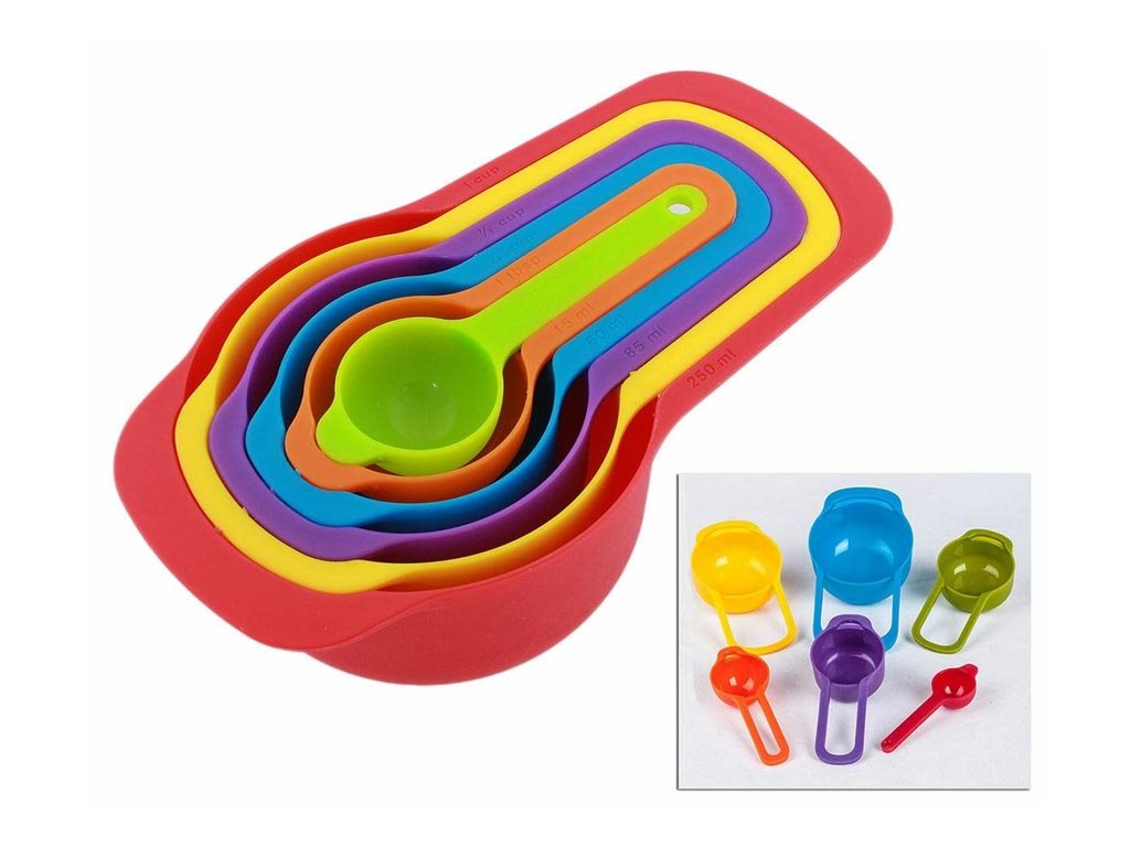 Σετ Κουτάλια Μέτρησης 6 τεμαχίων σε διάφορα χρώματα 17x8.5x5.3 cm, Measuring Spoons