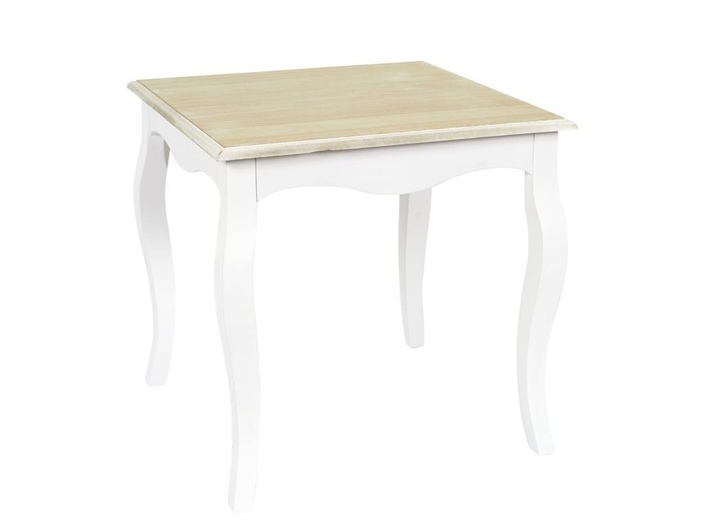 Aria Trade Ξύλινο Τετράγωνο Βοηθητικό Τραπέζι με Λευκά πόδια και Επιφάνεια σε χρώμα φυσικό ξύλο 48x47x15 cm