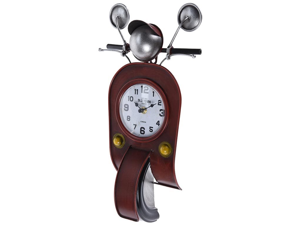 Επιτραπέζιο Μεταλλικό Ρολόι Αναλογικού τύπου σε σχέδιο scooter, 22x10x43.5 cm