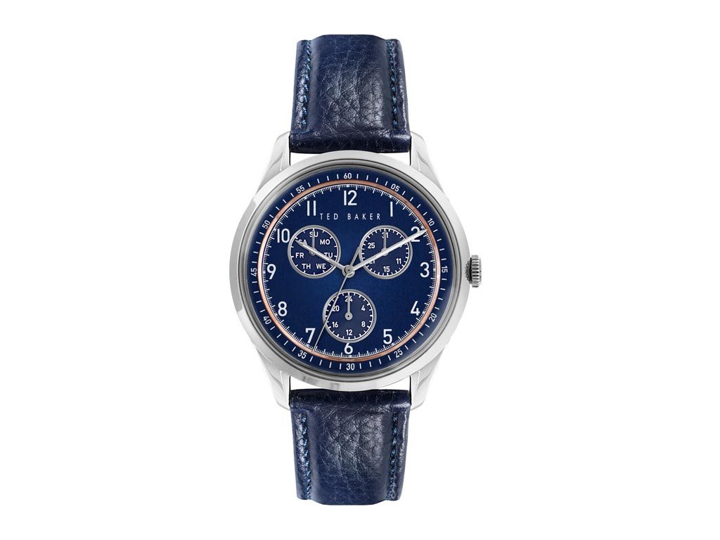 Ted Baker Ανδρικό Ρολόι Χειρός με Μπλε Καντράν και Μπλε Δερμάτινο Λουράκι, BKPDQS107