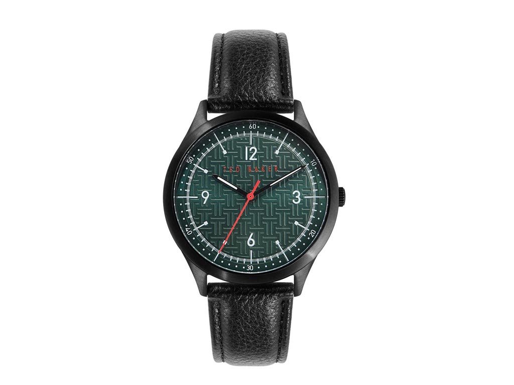 Ted Baker Ανδρικό Ρολόι Χειρός με Πράσινο Καντράν και Μαύρο Δερμάτινο Λουράκι, BKPMHS115