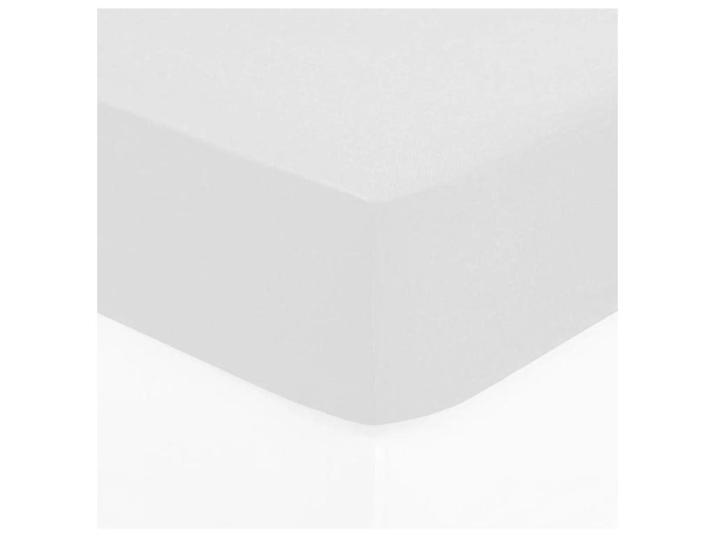 Διπλό Κατωσέντονο με λάστιχο από 100% Βαμβάκι σε λευκό χρώμα, 160x200 cm