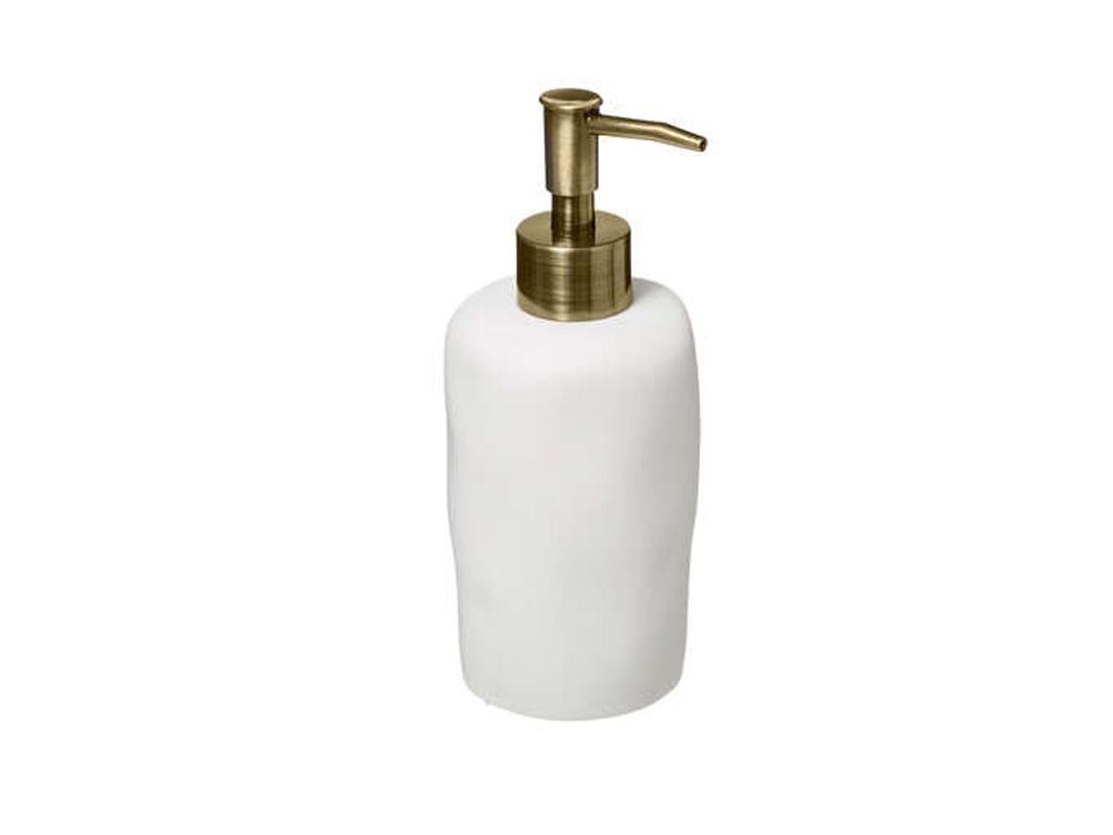 Διανεμητής σαπουνιού Dispenser Δοχείο για Κρεμοσάπουνο 300ml με αντλία σε Λευκό χρώμα, 7x7x18.5 cm