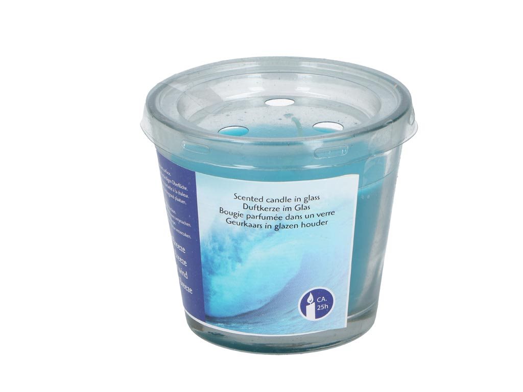 Αρωματικό Κερί Χώρου σε γυάλινο δοχείο διάρκειας 25 ωρών και 145gr, 8x8x8 cm Ocean Breeze