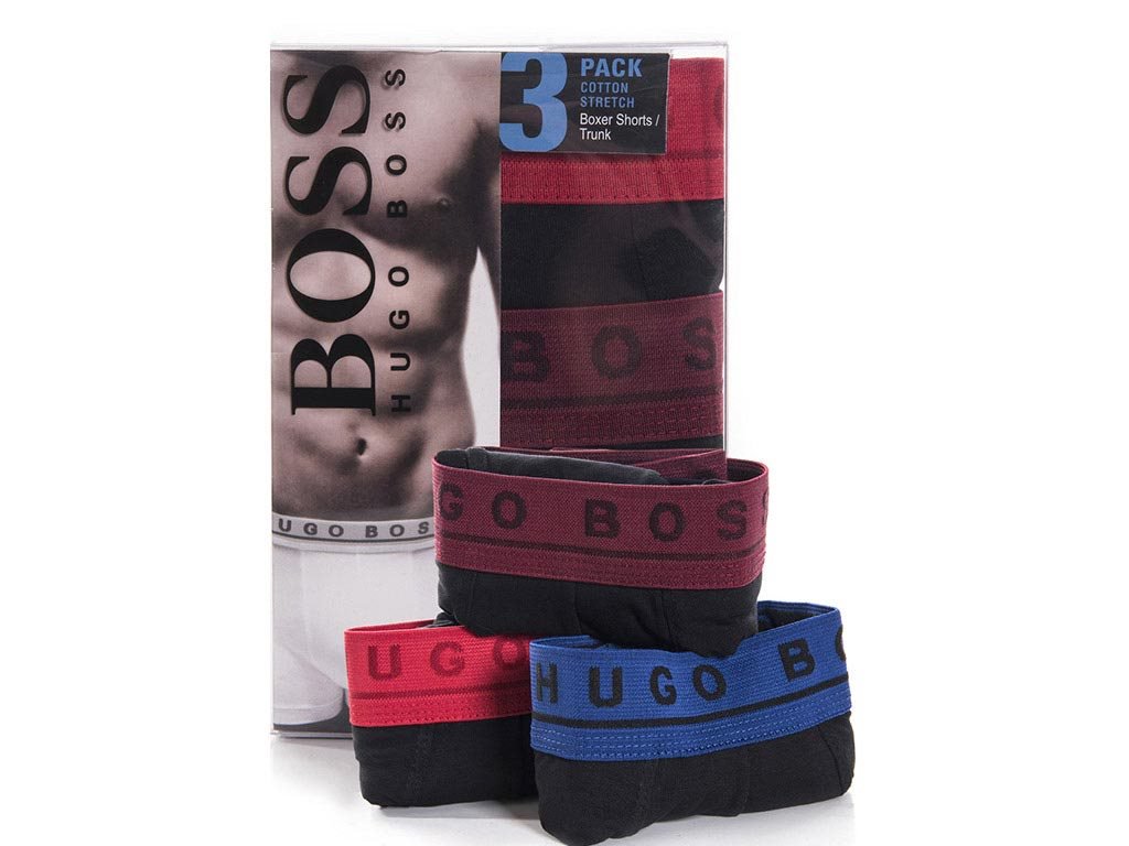 Hugo Boss Σετ Ανδρικά Μποξεράκια 3 τεμαχίων με λάστιχο σε μαύρο χρώμα, HU5351472 Medium