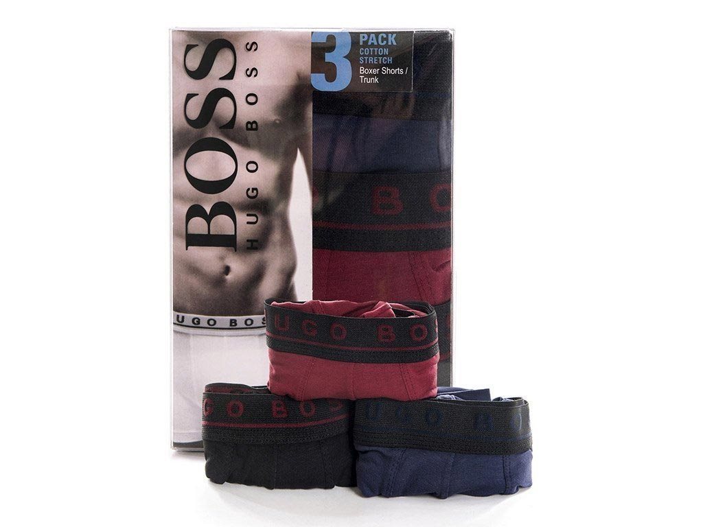 Hugo Boss Σετ Ανδρικά Μποξεράκια 3 τεμαχίων με λάστιχο σε 3 χρώματα, HU5437285 Large