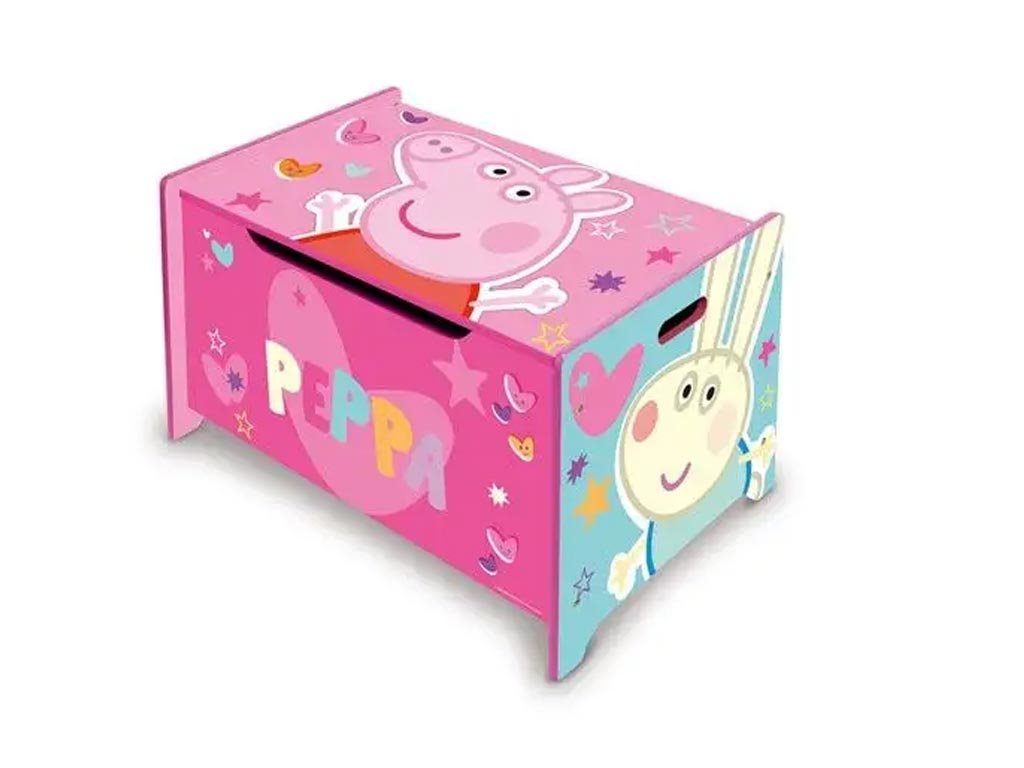 Ξύλινο Έπιπλο Μπαούλο Αποθήκευσης παιχνιδιών και Αντικειμένων με Θέμα την Peppa Pig, από Ξύλο MDF