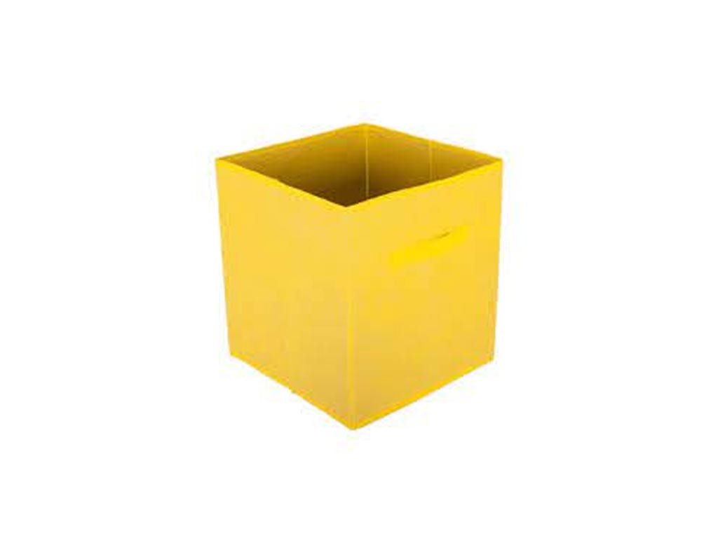 Πτυσσόμενο Υφασμάτινο Κουτί Αποθήκευσης 31x31x31 cm, σε Kίτρινο χρώμα