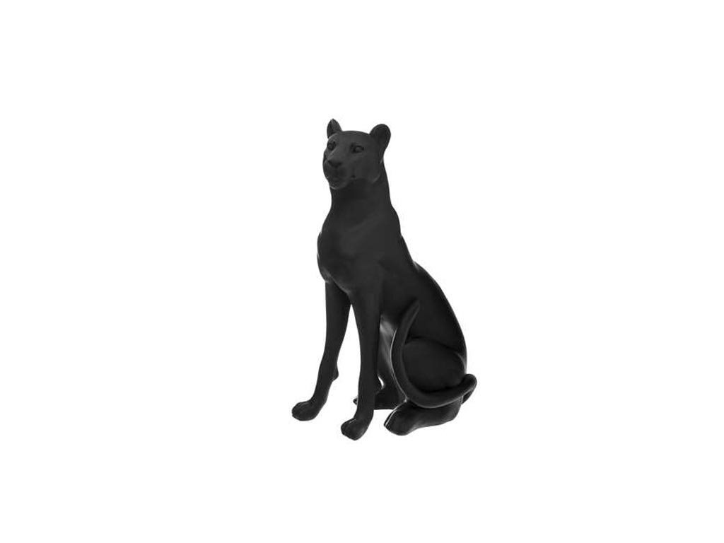 Διακοσμητική Φιγούρα Ζωάκι Πάνθηρας σε Μαύρο χρώμα, 21x41.5x61.5 cm