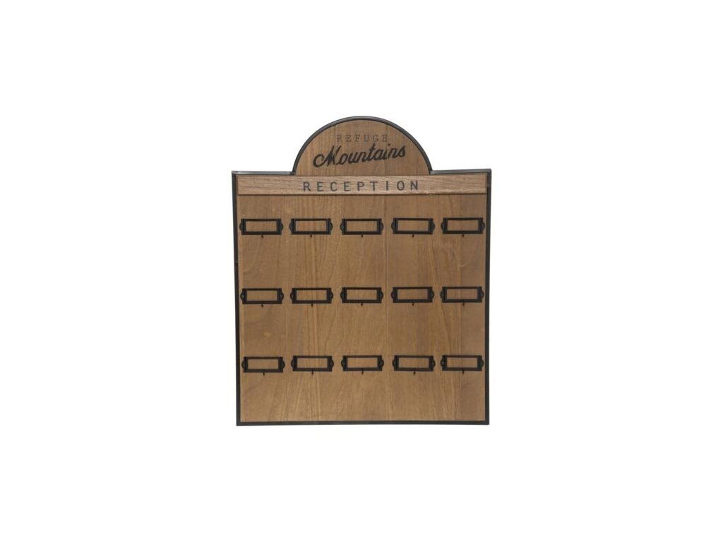 Επαγγελματική Ξύλινη Επιτοίχια Κλειδοθήκη Reception με 15 θέσεις για κλειδιά, 48x2x58 cm
