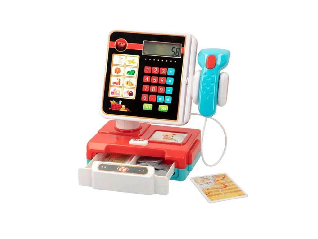 Παιδική Ταμειακή Μηχανή με scanner, κέρματα και κάρτες κατάλληλο για άνω των 3 ετών, 22x12x22.5 cm