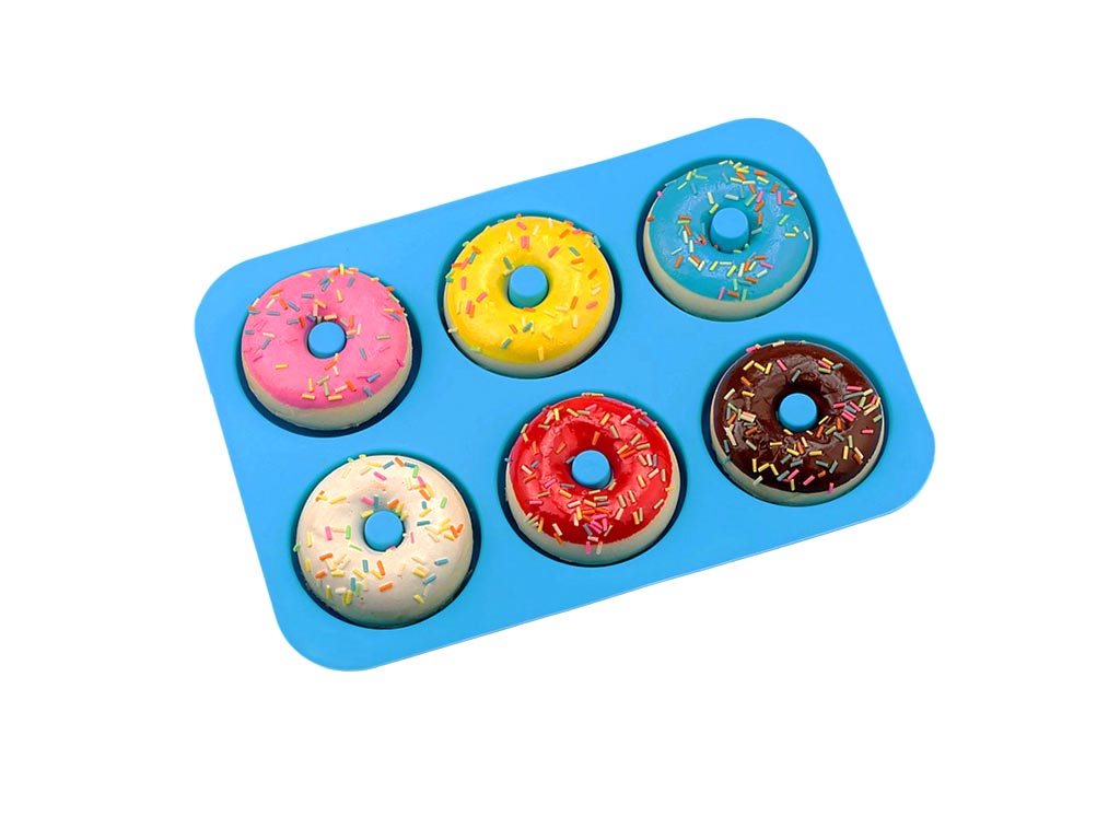 Φόρμα Σιλικόνης για Donuts από Σιλικόνη, σε μπλε χρώμα, 28x18 cm