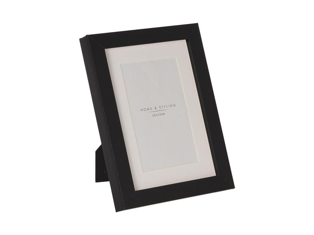 Ξύλινη Κορνίζα Παραλληλόγραμμη με Μαύρο πλαίσιο 17x22 cm, για φωτογραφίες 10x15 cm Photoframe