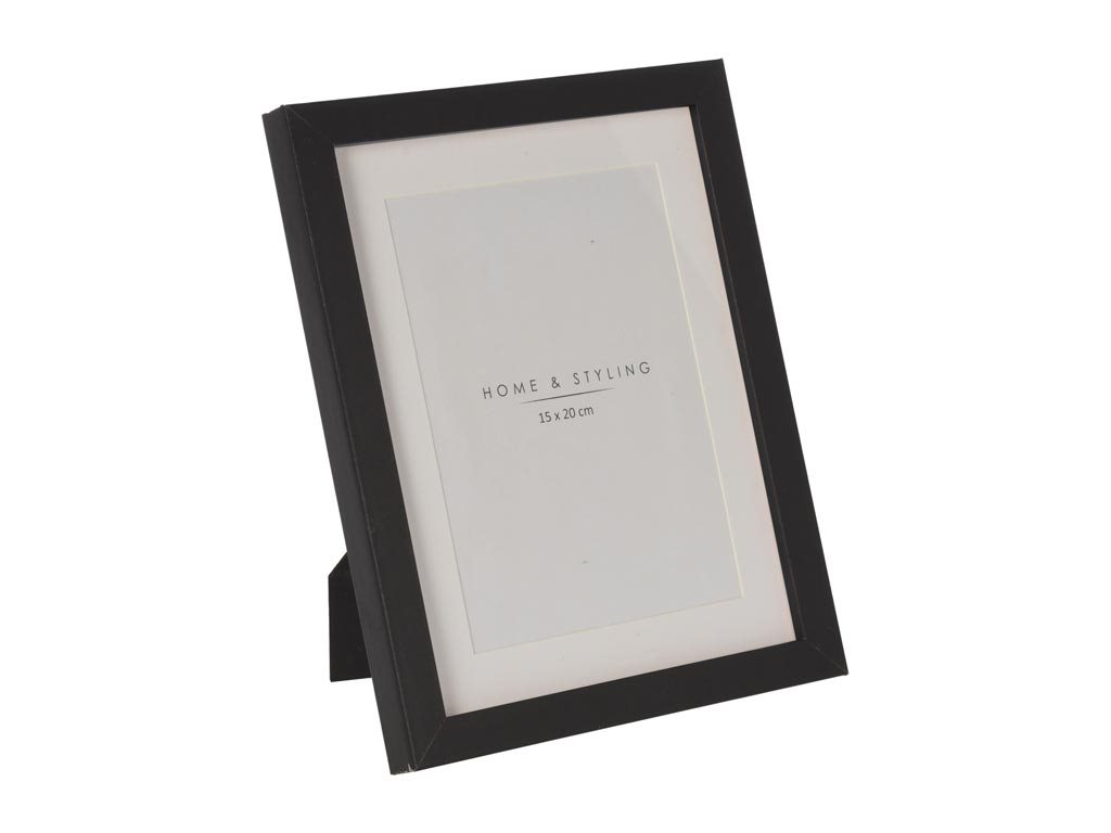 Ξύλινη Κορνίζα Παραλληλόγραμμη με Μαύρο πλαίσιο Κατάλληλη για φωτογραφίες 15x20 cm, Photoframe