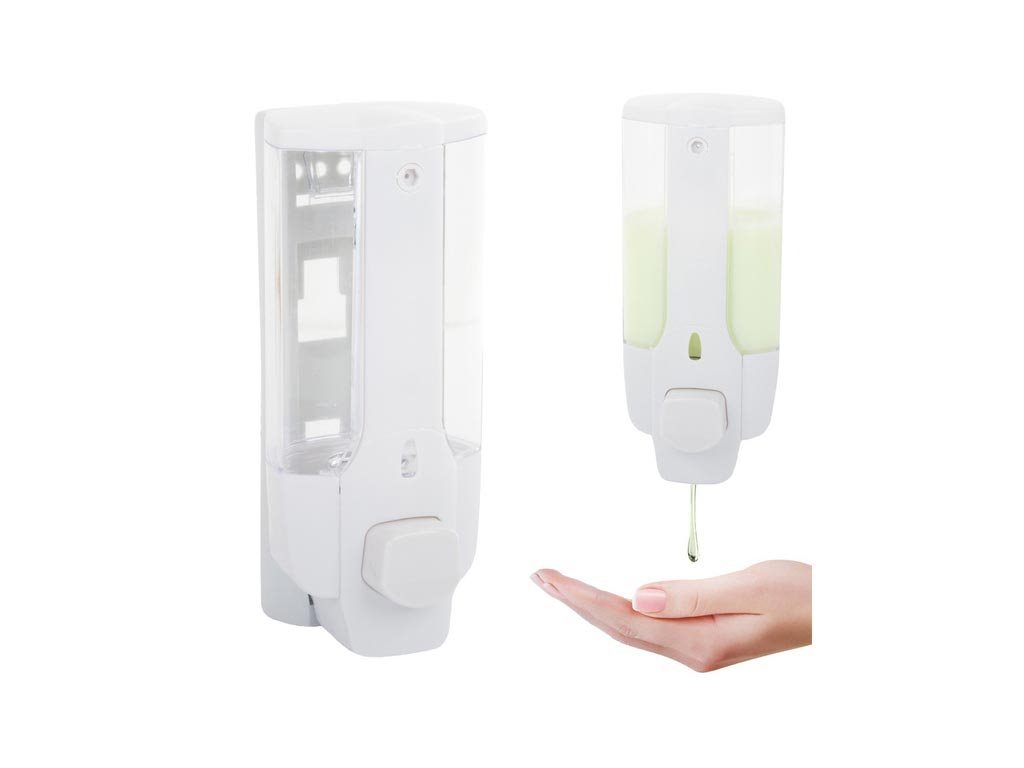 Δοχείο Διανεμητής Σαπουνιού  Τοίχου Soap Dispenser Χωρητικότητας 350ml σε Λευκό χρώμα, 18.5x5x2.5 cm