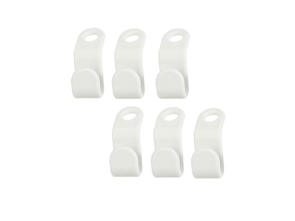 Σετ Γάντζοι για Κρεμάστρες 6 τεμαχίων από Πλαστικό σε Λευκό χρώμα, 4.2x1.8x1.8 cm