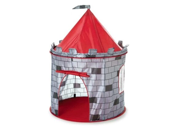 Iplay Παιδική σκηνή Pop Up σε σχήμα Κάστρου από Πολυεστέρα σε Κόκκινο Γκρι χρώμα, 105x105x125 cm