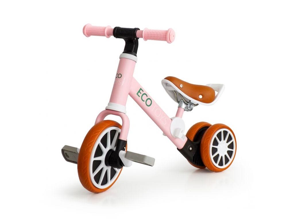 Ecotoys Ποδήλατο Ισορροπίας 2 Σε 1 Κατάλληλο για Παιδιά Άνω των 2 Ετών σε Ροζ χρώμα LC-V1307 Pink