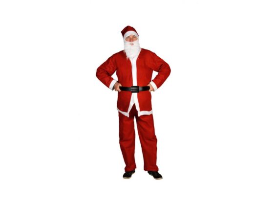 Ανδρική Κόκκινη Χριστουγεννιάτικη Στολή Άγιος Βασίλης 5 τεμαχίων Μεγέθους One size, Santa Costume