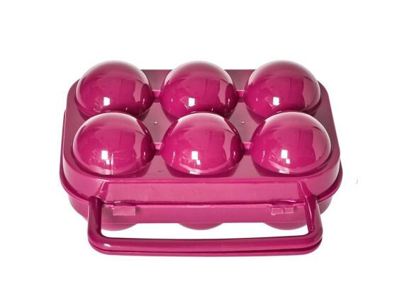 Αυγοθήκη 6 θέσεων με λαβή, 16x7x16 cm, Egg Tray,  Ροζ