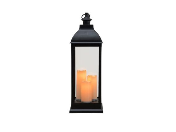 Διακοσμητικό Led Φωτιστικό-Φανάρι με 3 Κεριά, 70x24x24 cm