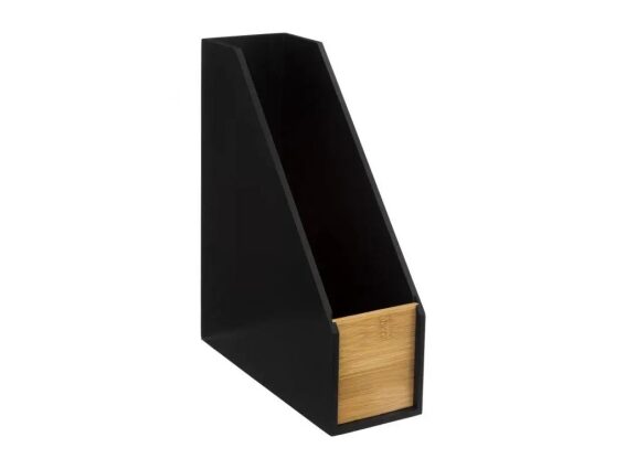 Ξύλινο Διακοσμητικό Κουτί Αποθήκευσης Οργανωτής Γραφείου, σε Μαύρο χρώμα, 9x24.5x29.8 cm