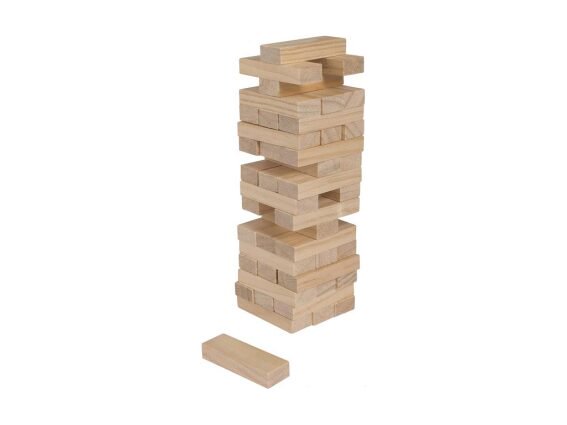Επιτραπέζιο Παιχνίδι Πύργος Ισορροπίας Ξύλινος με 54 τουβλάκια
