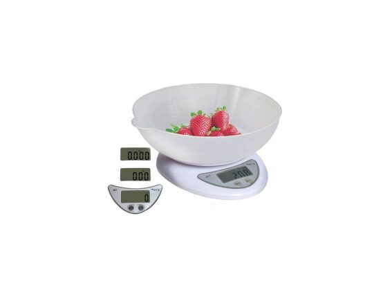 Ψηφιακή Ζυγαριά Κουζίνας Ακριβείας με Μέγιστο Βάρος Αντοχής 5 κιλά, 21x16x10.5 cm