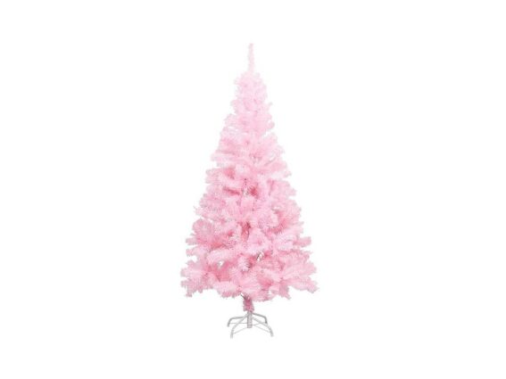 Τεχνητό Χριστουγεννιάτικο Δέντρο Ύψους 150 εκατοστών σε Ροζ χρώμα, με Μεταλλική βάση