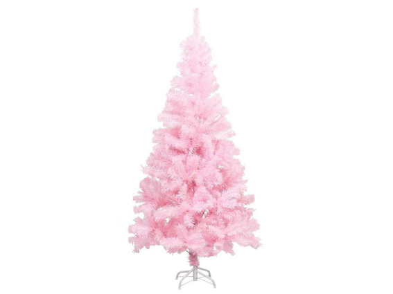 Τεχνητό Χριστουγεννιάτικο Δέντρο Ύψους 180 εκατοστών σε Ροζ χρώμα, με Μεταλλική βάση