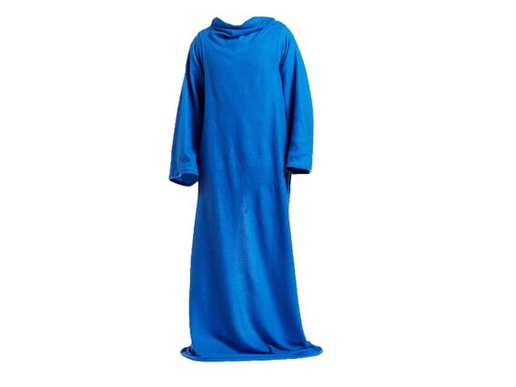 Κουβέρτα Fleece με Μανίκια μακριά σε μπλε χρώμα, 138x180cm