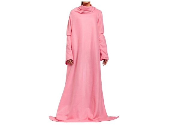 Κουβέρτα Fleece με Μανίκια μακριά σε ροζ χρώμα, 138x180cm