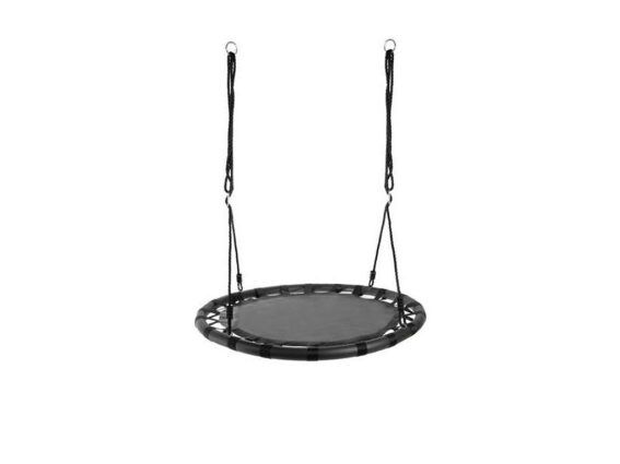 Κρεμαστή Στρογγυλή Κούνια Μεγίστου Βάρους Αντοχής 150Kg σε Μαύρο χρώμα, 100x120-180 cm, Nest swing
