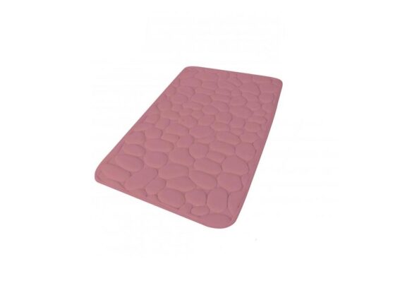 Αντιολισθητικό πατάκι μπάνιου με memory foam από πολυεστέρα σε ροζ χρώμα, 50x80x0.5 cm