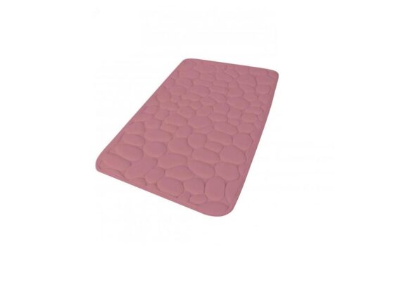 Αντιολισθητικό πατάκι μπάνιου με memory foam από πολυεστέρα σε ροζ χρώμα, 50x120x0.5 cm