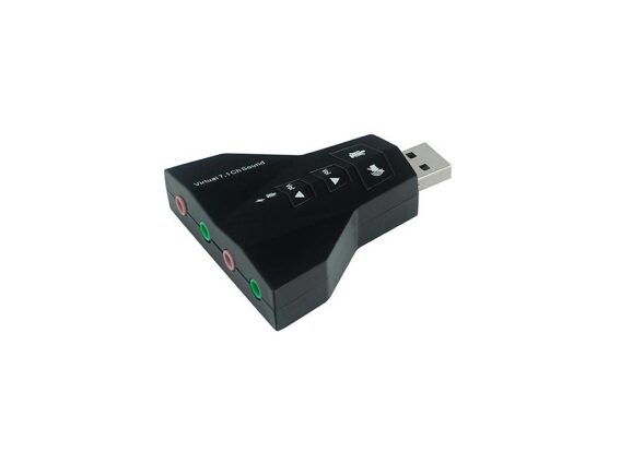 Εξωτερική Κάρτα Ήχου με USB Virtual 7.1 με Διπλές Εισόδους και Εξόδους Ήχου, σε Μαύρο χρώμα