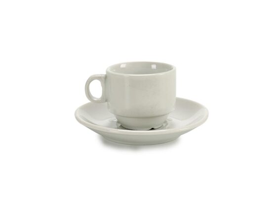Σετ Πορσελάνινα Φλυτζάνια Καφέ Σερβιρίσματος 12 τεμαχίων σε Λευκό χρώμα, 8x6.1x5 cm