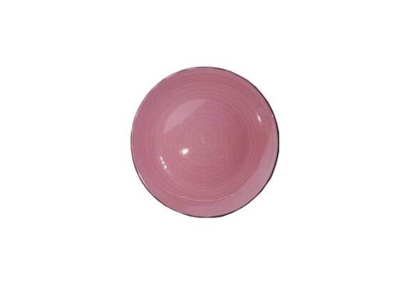 Στρογγυλό Επίπεδο Κεραμικό Πιάτο Φρούτου σε Ροζ χρώμα, Διαμέτρου 20 cm