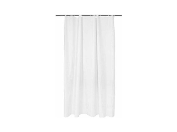 Πλαστική Κουρτίνα Μπάνιου διαστάσεων 180x180 με Κρίκους τοποθέτησης, Bathroom Curtain Λευκό