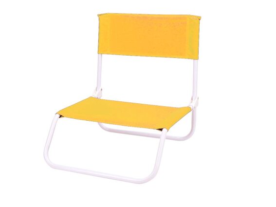 Πτυσσόμενη Μεταλλική Καρέκλα Παραλίας Σεζλόνγκ, 63x45x20 cm Κίτρινο