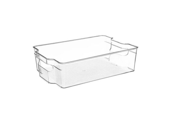 Πλαστικό κουτί αποθήκευσης 6L, με λαβή σε διάφανο χρώμα, 21x31.5x8.8 cm, Storage boxes