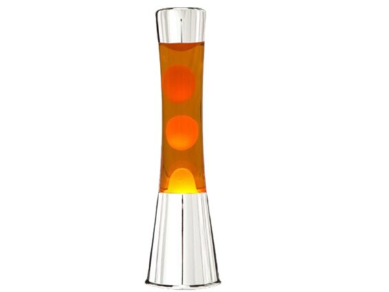 Ρετρό Διακοσμητικό Φωτιστικό Λάβας Lava Lamp Ισχύος 35W σε Κίτρiνο Πορτοκαλί χρώμα, Ύψους 40 cm