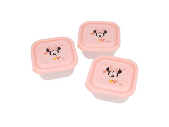 Disney Παιδικό Σετ Φαγητού Minnie Indigo Dreams, πλαστικό σε ροζ χρώμα, 10.5x10.5x9.5 cm
